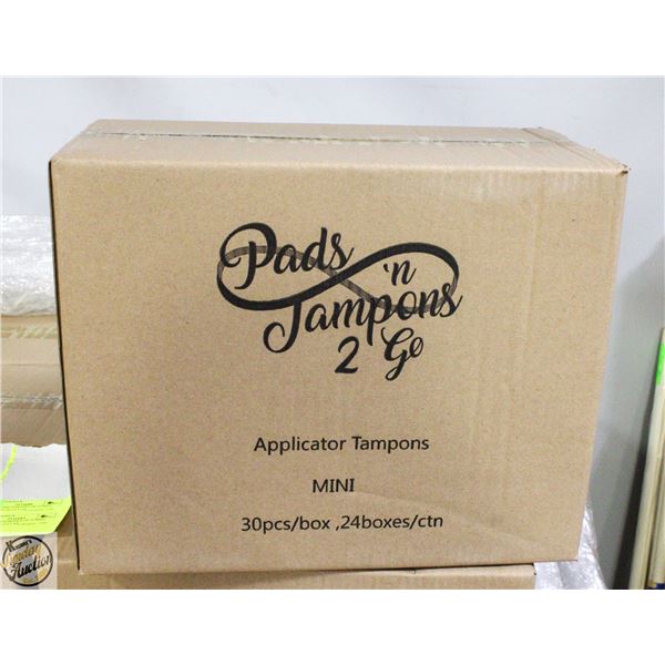 CASE WITH 24 BOXES OF 30 MINI TAMPONS REGULAR