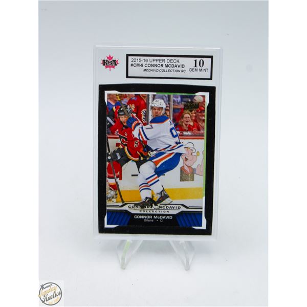 OILERS' CONNOR MCDAVID GRADED 10 ROOKIE CARD