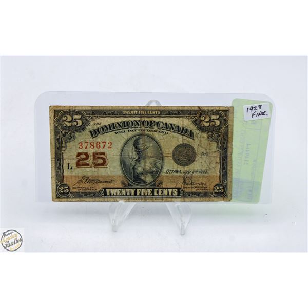 1923 SHINPLASTER 25 CENT NOTE