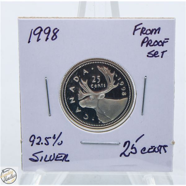 1998 92.5% SILVER 25 CENTS FROM PROOF SET