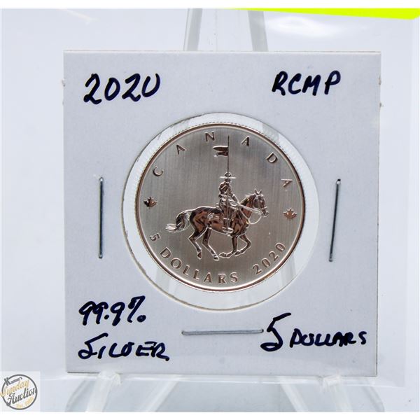 2020 99.9% SILVER HIGH RELIEF RCMP 5 DOLLARS