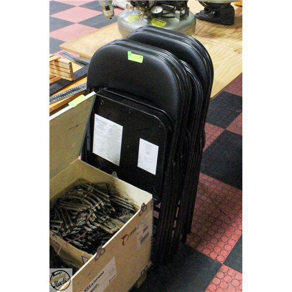 5 BLACK FOLDING CHAIRS