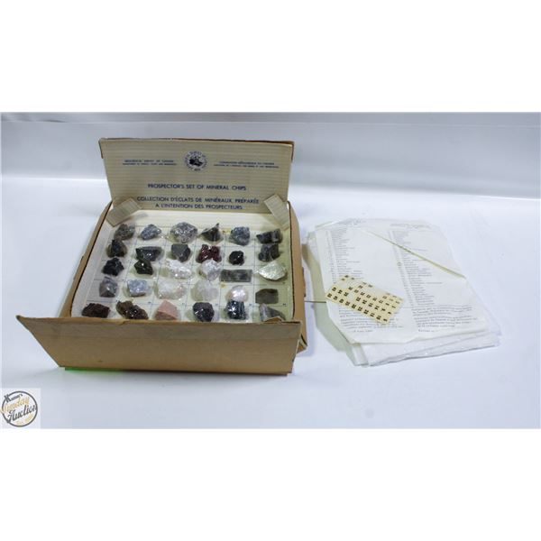 PROSPECTORS SET OF MINERAL CHIPS