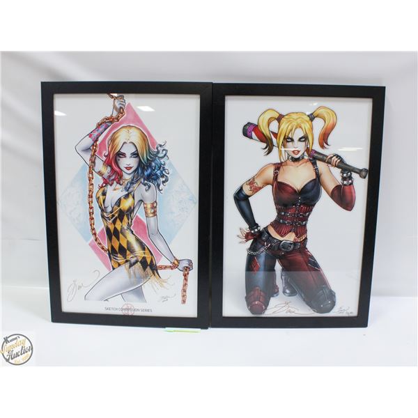 PAIR OF HARLEY QUINN ARTWORK