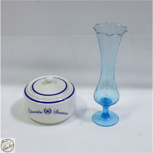 LOT OF ESTATE BLUE GLASS SOLD WITH GARRISON