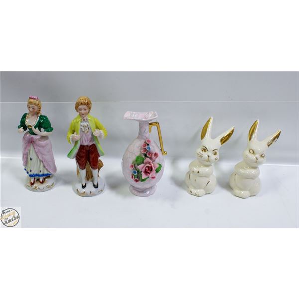 5 FIGURES MADE IN JAPAN (SOME FROM OCCUPIED JAPAN)