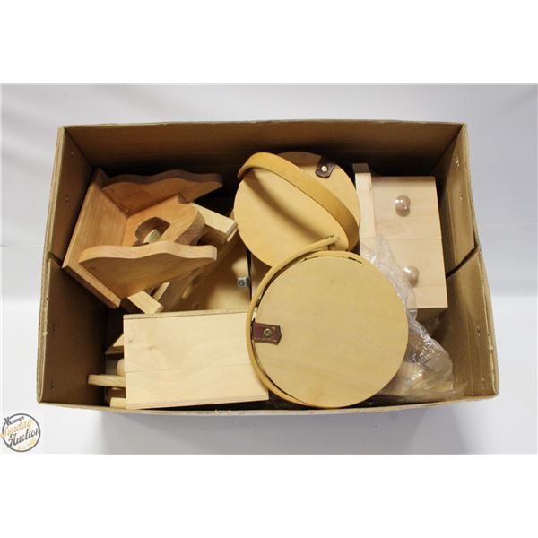 LARGE LOT OF WOODEN/BAMBOO BOXES