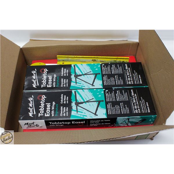BOX OF TABLETOP EASELS