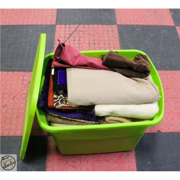 TOTE OF FABRICS