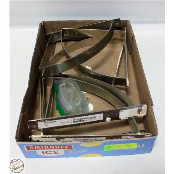 6 IKEA EKBY ROBERT WALL SHELF BRACKETS W/HARDWARE