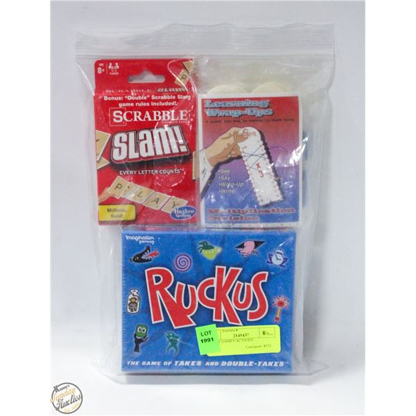 3 NEW GAMES/ACTIVITIES (UNUSED VINTAGE + NEW)