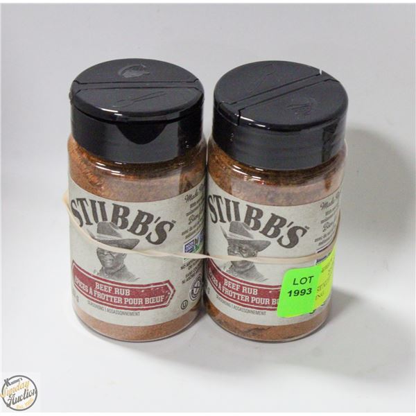 (2) NEW SEALED STUBBS BEEF RUB SEASONING