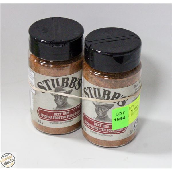 (2) NEW SEALED STUBBS BEEF RUB SEASONING