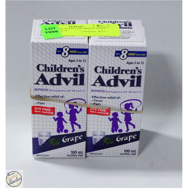 (2) NEW SEALED CHILDRENS ADVIL 100ML EACH