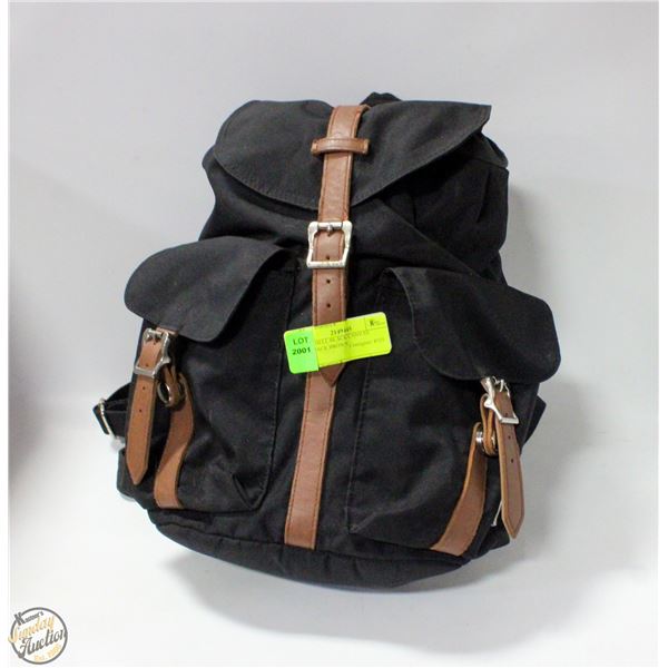HERSCHEL BLACK CANVAS BACKPACK BROWN