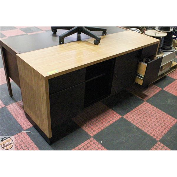 WOODEN SIDEBOARD/DESK H-29.5" W-19.5" L-66"