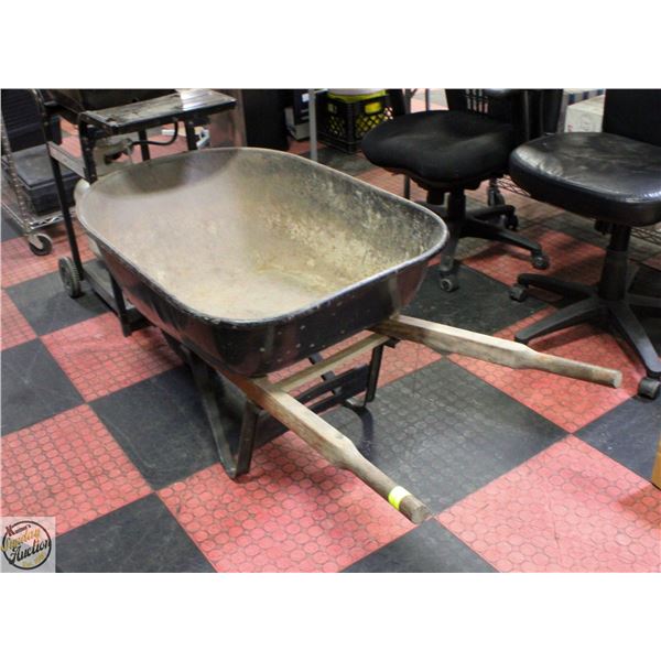 WHEELBARROW WOODEN HANDLED