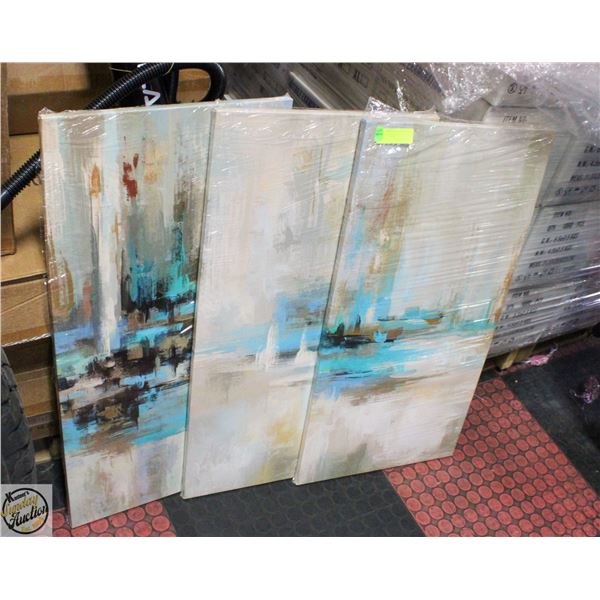 SET OF 3 CANVAS PRINTS MATCHING TRIO IN BLACK