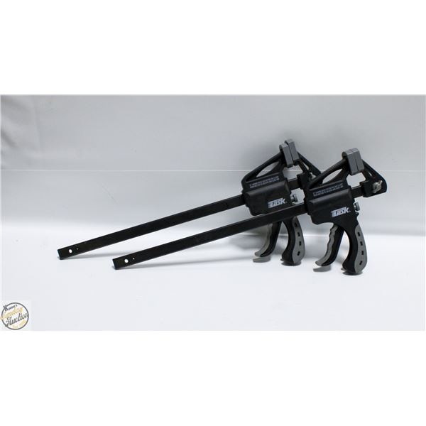 TWO 12 INCH TASK RATCHING BAR CLAMPS