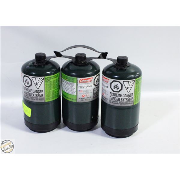 3PK GREEN MINI PROPANE TANKS