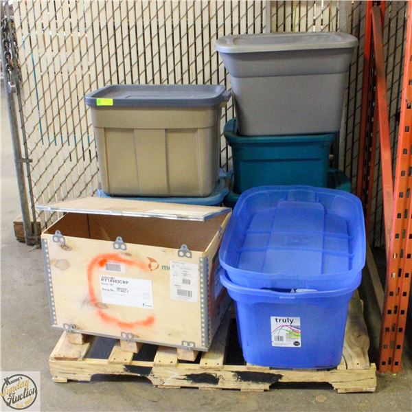 PALLET OF EMPTY TOTES