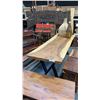 Image 1 : EXOTIC LIVE EDGE DINING TABLE WITH METAL BASE 79" X 28"