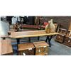 Image 3 : EXOTIC LIVE EDGE DINING TABLE WITH METAL BASE 79" X 28"