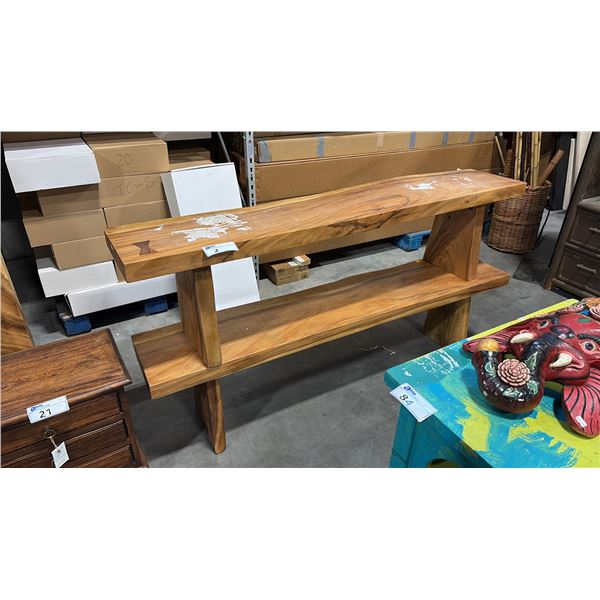 2 EXOTIC LIVE EDGE BENCH SEATS 71"W