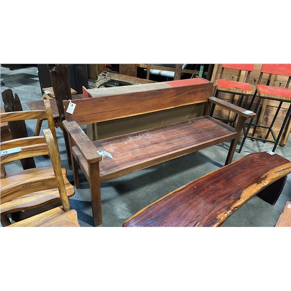 EXOTIC RECLAIMED HARDWOOD BENCH 61"W