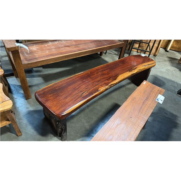EXOTIC WOOD BENCH 59"W