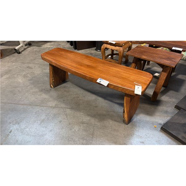 EXOTIC WOOD BENCH 48"W