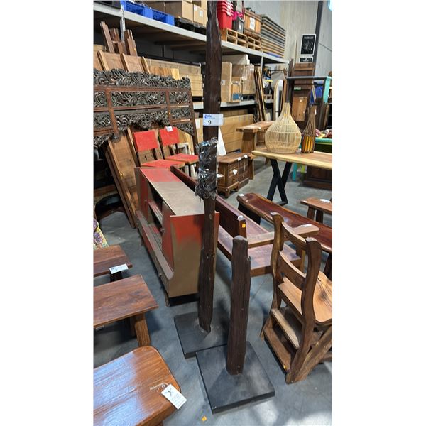 2 RECLAIMED WOOD DECOR STANDS 72" X 34"H