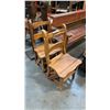 Image 1 : 2 EXOTIC HARDWOOD SIDE CHAIR/STEP  CONVERTIBLE STOOLS
