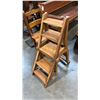 Image 2 : 2 EXOTIC HARDWOOD SIDE CHAIR/STEP  CONVERTIBLE STOOLS