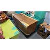 Image 1 : EXOTIC LIVE EDGE BLOCK TABLE 33" X 18"