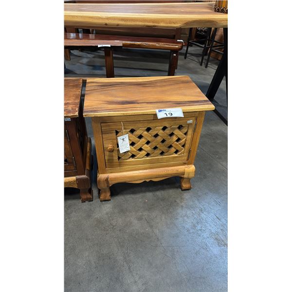 SUAR WOOD HAND CARVED CABINET/SIDE TABLE D14" X W20" X H20"