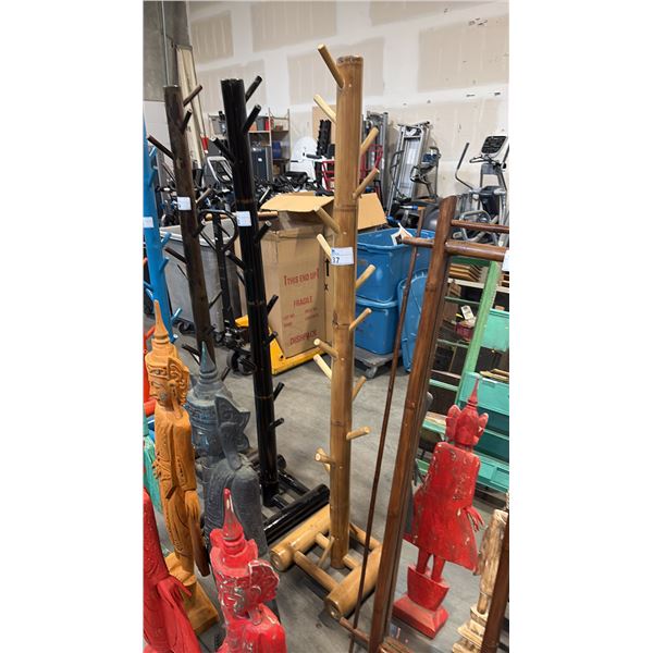 NATURAL BAMBOO COAT TREE D16" X W16" X H72"