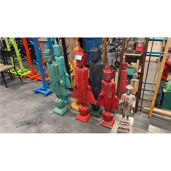7 ASSORTED HAND CARVED STATUES