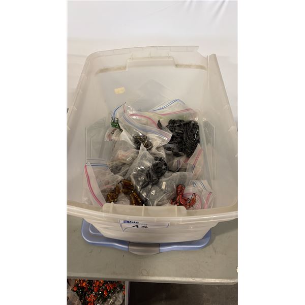 BIN OF ASSORTED GLASS NECKLACES