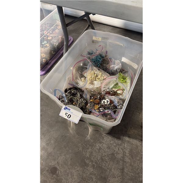 BIN OF MISC ITEMS INCL NECKLACES