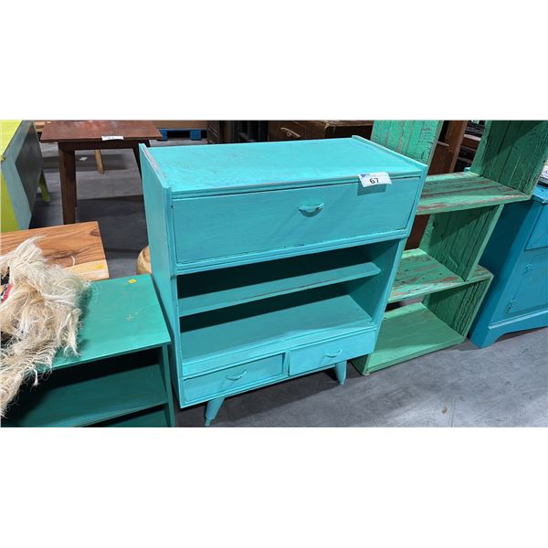 LIGHT TEAL SUAR WOOD DRESSER 31 X 37"