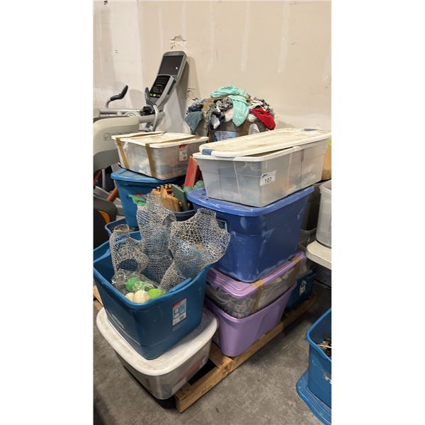 PALLET OF MISC ITEMS INCL APPAREL, HOUSEHOLD ITEMS AND MORE
