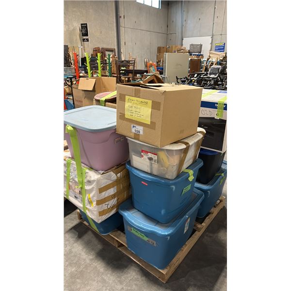 PALLET OF MISC HOUSEHOLD ITEMS AND MORE