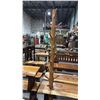 Image 3 : EXOTIC SUAR WOOD BENCH/COAT TREE D17" X W71" X H82"