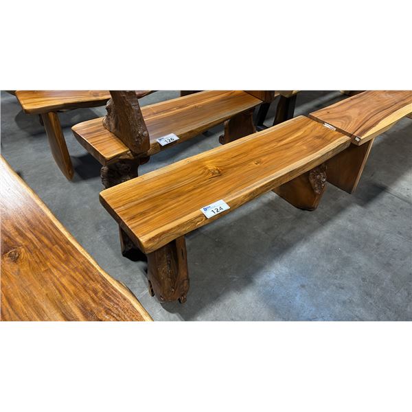 EXOTIC SUAR WOOD BENCH D13" X W48" X H18"