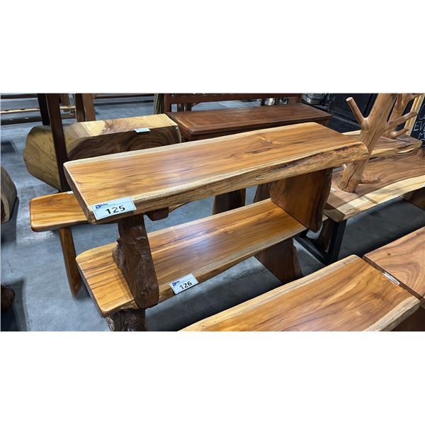 EXOTIC SUAR WOOD BENCH D13" X W48" X H18"
