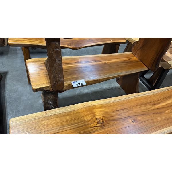 EXOTIC SUAR WOOD BENCH D13" X W48" X H18"