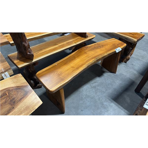 EXOTIC SUAR WOOD BENCH D13" X W48" X H18"
