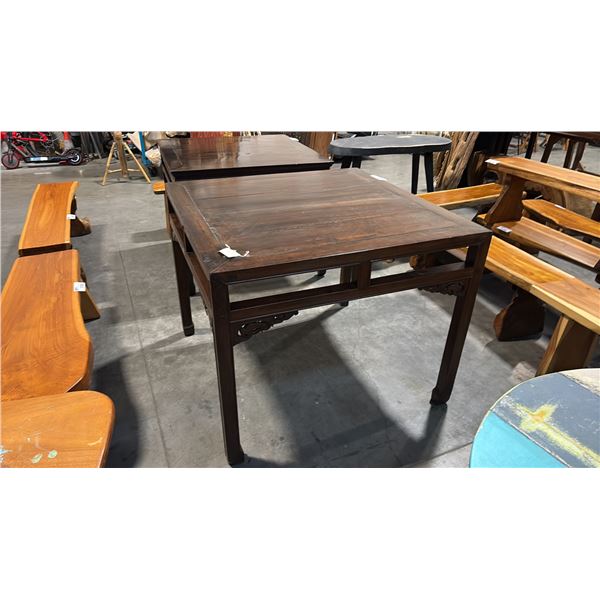RUSTIC SQUARE HARDWOOD DINING TABLE D45" X W45" X H36"