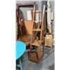 Image 1 : WOODEN LADDER SHELF BOOKCASE D24" X W16" X H75"